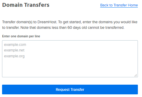 Dreamhost.Transferring to Another Person From Dreamhost