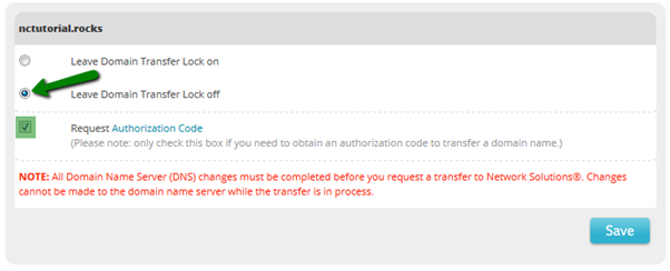 Network Solutions.Shut Down the Transfer Lock and Apply for the Authorization Code